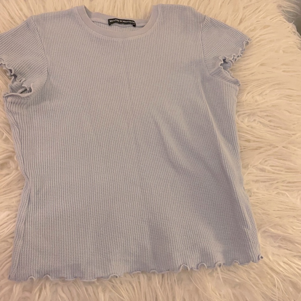 Brandy Melville baby blue ribbed cap sleeve